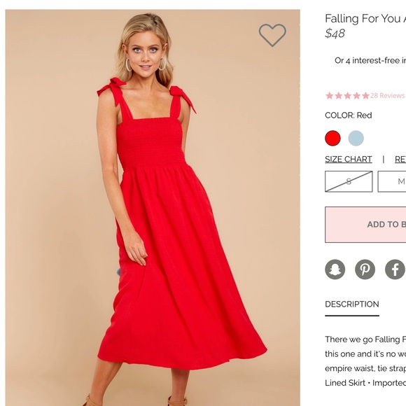 red dress boutique size chart